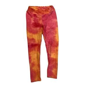 Honeycomb Bubble Texture Tie Dye Butt Lift Leggings